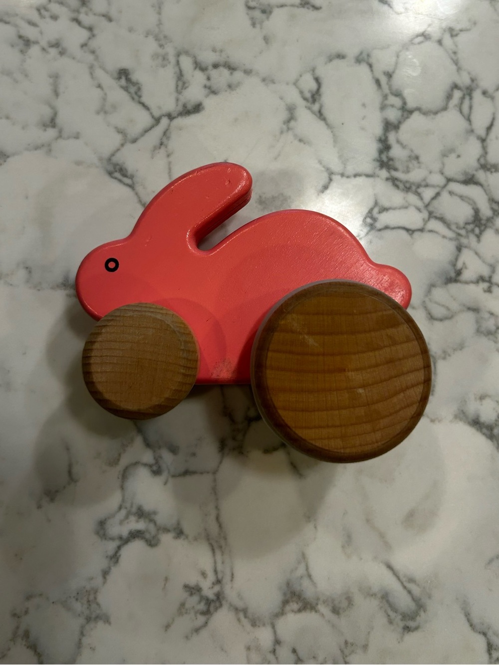 Rolling Wooden Bunny Push Toy Hopping Rabbit